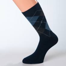 Dunkelblaue Socken mit Piquet-Muster
